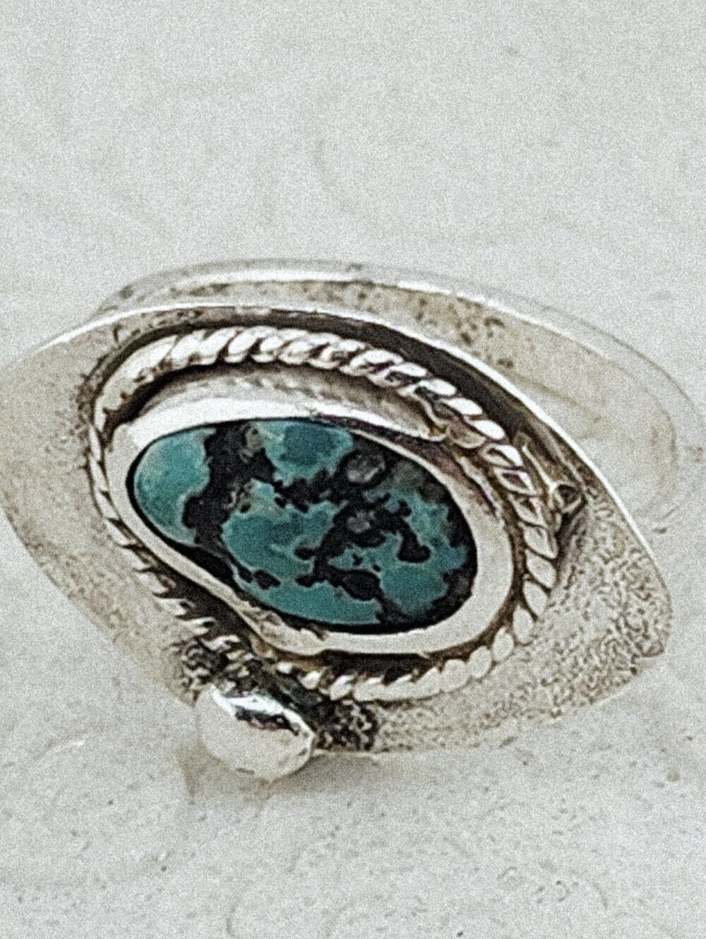 TURQUOISE BOHEMIAN RING HANDMADE IN RECYCLED STERLING SILVER SIZE 7 - Picture 14 of 14